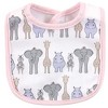 Hudson Baby Infant Girl Cotton Bib and Headband Set 5pk, Pink Safari, One Size - 2 of 4