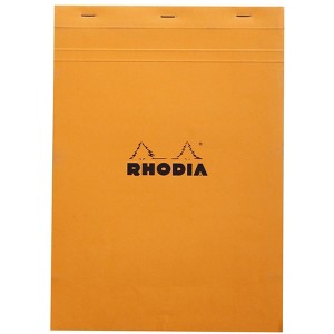Rhodia Staplebound Notepad - Graph 80 sheets - 8 1/4 x 11 3/4 - Orange cover - 1 of 3