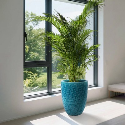 Chic Crate Ceramic Modern Planter Pot with Drainage Hole – Perfect for Patio, Garden or Windowsill