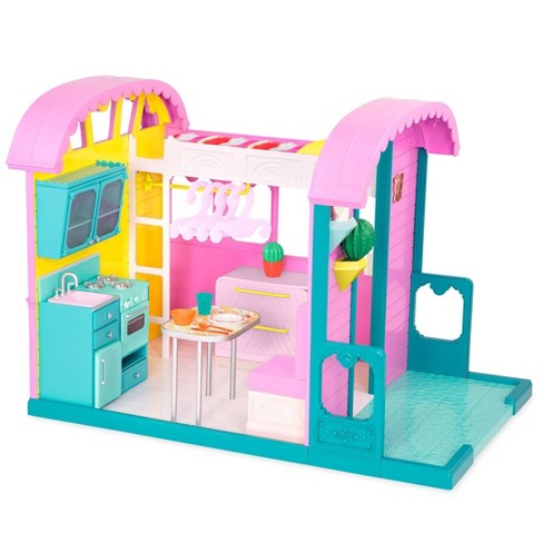 Glitter Girls Caravan Home Dollhouse & Furniture Playset For 14