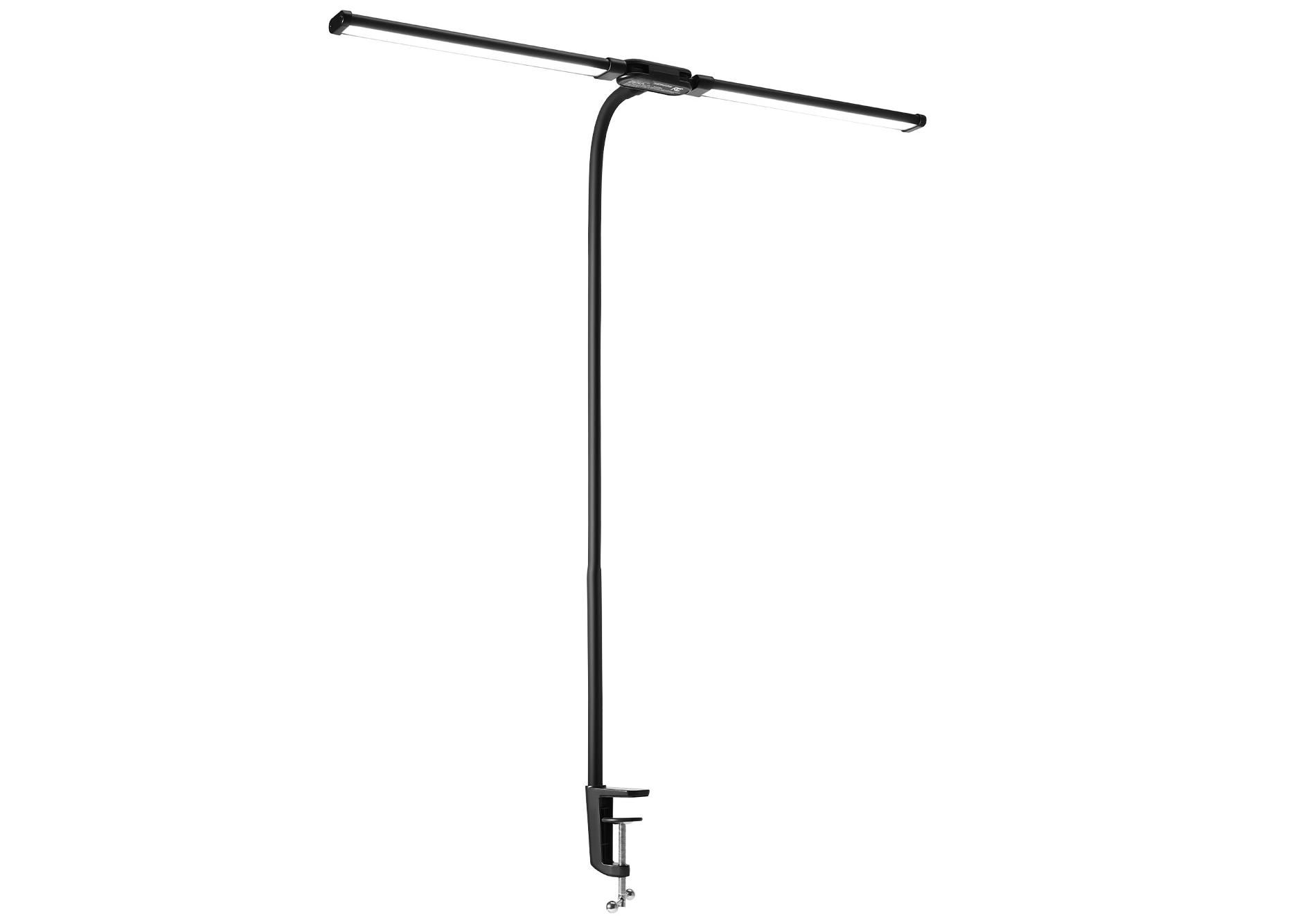 VEVOR LED Desk Lamp with Clamp, Double Head Architect Desk Lamp for Home Office, Eye-Caring Desk Light with 360° Adjustable Gooseneck,Black