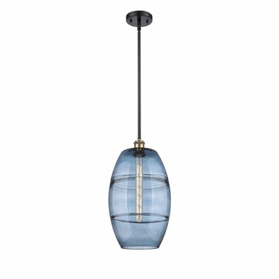 Vaz - 1 Light Stem Hung Mini Pendant In Industrial Style-18.5 Inches Tall and 10 Inches Wide