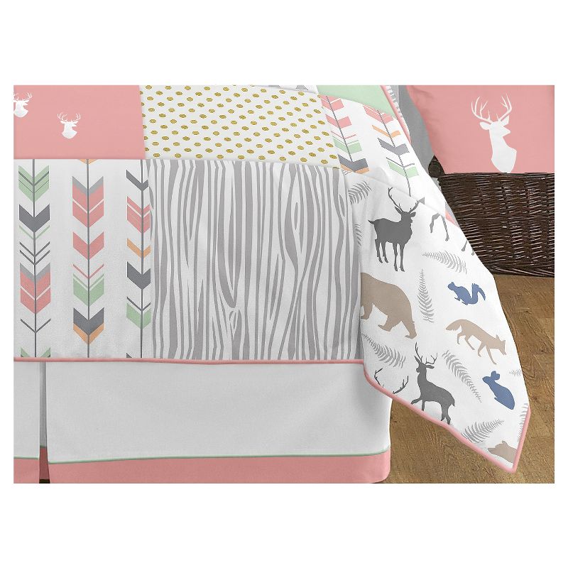 3pc Woodsy Full/Queen Kids&#39; Comforter Bedding Set Coral and Mint - Sweet Jojo Designs, 4 of 7