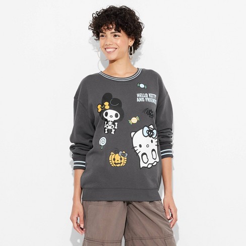 Women s Hello Kitty Halloween Graphic Sweatshirt Black Target