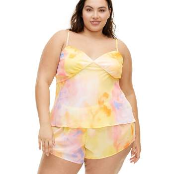 Women's 2pc Satin Cami and Shorts Sunset Pajama Set - DVF for Target