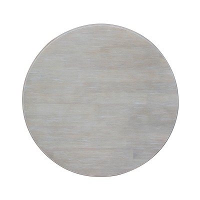 36" Round Gray Taupe Wood Pedestal Dining Table