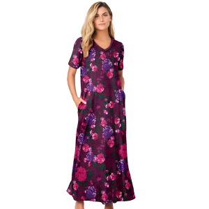 Dreams & Co. Women's Plus Size Petite Long T-Shirt Lounger - 1 of 4