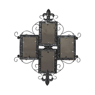 Multi-Colored Iron Scroll Wall Photo Frame with Floral Motif
