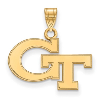 Black Bow Jewelry 14k Yellow Gold Georgia Tech Yellow Jackets NCAA Small Pendant