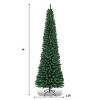 Tangkula 5/6/7/8/9FT Pencil Christmas Tree PVC Artificial Slim Tree w/ Metal Stand Home Holiday Decor Green - 4 of 4