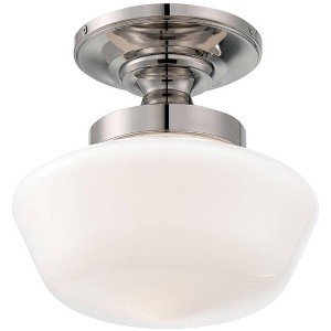 Minka Lavery Minka Schoolhouse Style 12" Wide Polished Nickel Ceiling Light - 1 of 3