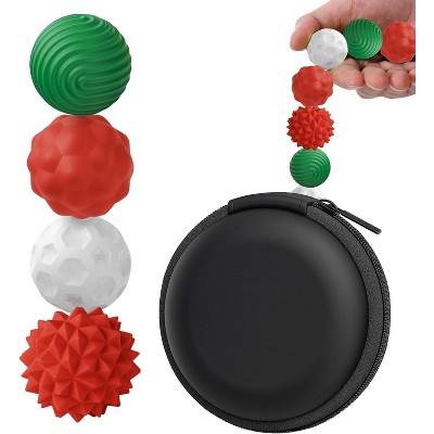 Portable Silicone Stress Balls 4-Pack, Sensory Fidget Toys for Calming, Ideal for Travel, Anxiety Relief