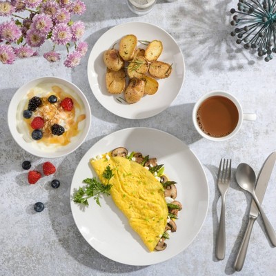 White Porcelain 16-Piece Dinnerware Set for 4