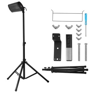 VEVOR Infrared Heater, 1500W Remote Control Electric Space Heater, LED Screen Patio Heater w/ 3 Speeds & Timer, Mount to Ceiling/Wall,34in L,Black - 1 of 4