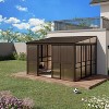 EROMMY 10 Ft. x 12 Ft. Wall Mounted Gazebo, All-Season Patio Gazebo Sunroom with Side Door, Outdoor Permanent Sunroom - 2 of 4