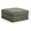Meridian Furniture,Stellar Chenille Fabric Upholstered Modular Modular Ottoman - 3 of 4