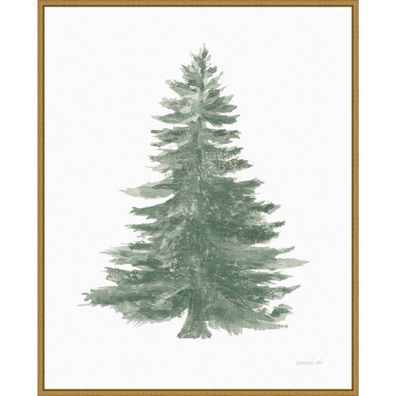 22&#34; x 28&#34; Floursack Holiday Tree Framed Wall Canvas Brown - Amanti Art, 1 of 11