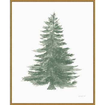 22" x 28" Floursack Holiday Tree Framed Wall Canvas Brown - Amanti Art