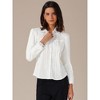 INSPIRE CHIC Women's Work Striped Lace Lapel Collar Button Down Long Sleeve Office Blouse - 3 of 4