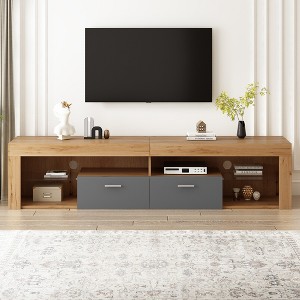 Bella Depot TV Stands for TVs up to 80", LED Light Entertainment Center, Media Console - 1 of 4