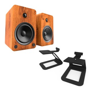 Kanto YU6 Powered Bookshelf Speakers with SE6 Elevated Desktop Speaker Stands - 1 of 4