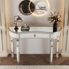 Okak 47IN Modern Half-Moon Mirrored Console Table, Accent Table with Drawer and Mirror Decoration, Entry Table for Living Room, Foyer - 2 of 4