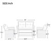 4 Pieces U-style Outdoor Patio Furniture Sets with Tempered Coffee Table,2 Rattan Chairs and Storage Boxes,for Garden Backyard Lawn - 3 of 4
