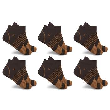 Extreme Fit Copper Compression Socks - Ankle High for Running, Athletics, Travel - 6 Pair