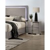 Vynxaria Modern Bedside Nightstand - Chrome Legs, Vertical Chrome Handles, UV Finish, Contemporary Style - 3 of 4