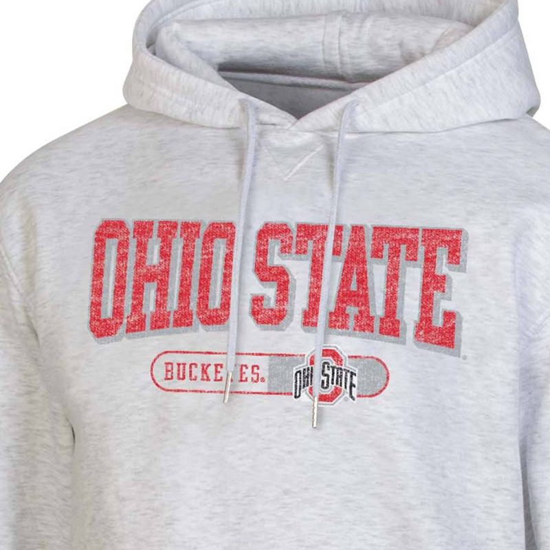 NCAA Ohio State Buckeyes Gray Fleece Hooded Sweatshirt, 3 of 4
