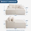 79" Double Oversized Lounge Chair, Corduroy Sleeper Sofa with 4 Pillows, No Assembly Required, for Living Room, Bedroom, or Office - 3 of 4