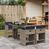 vidaXL Patio Dining Set Set of 4 Gray PE Rattan 5 Piece Set Foldable - 2 of 4