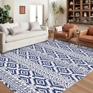 Washable Modern Stripe Rugs for Living Room Non Slip Indoor Thin Ultra Soft Carpet Abstract Low Pile Lightweight Area Rugs Room Decor - 1 of 4