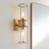 Possini Euro Design Miranda Modern Wall Light Sconce Warm Brass Hardwire 4 1/2" 2-Light Fixture Clear Glass Shade for Bedroom Bathroom Vanity Reading - 2 of 4