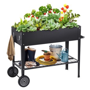 Mojgar Raised Garden Bed, Galvanized Metal Planter Box, Elevated Outdoor Planting Boxes with Legs - 1 of 4