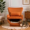 Racxily 2 in 1 Velvet Lounge Chair, Pet Friendly, Single Sofa Chair for Living Room Office, Orange - 2 of 4
