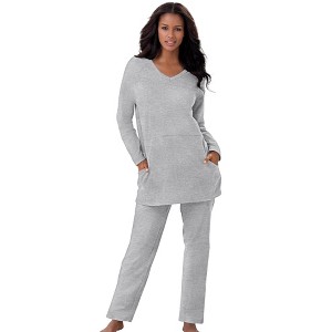 Dreams & Co. Women's Plus Size Petite 2-Piece Lounge Set - 1 of 4