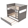 NicBex Full over Full Bunk Bed Pine Triple Bed Frame with Twin Trundle, Ladder and Guardrail for Bedroom, Guest Room, No Box Spring Required - 2 of 4