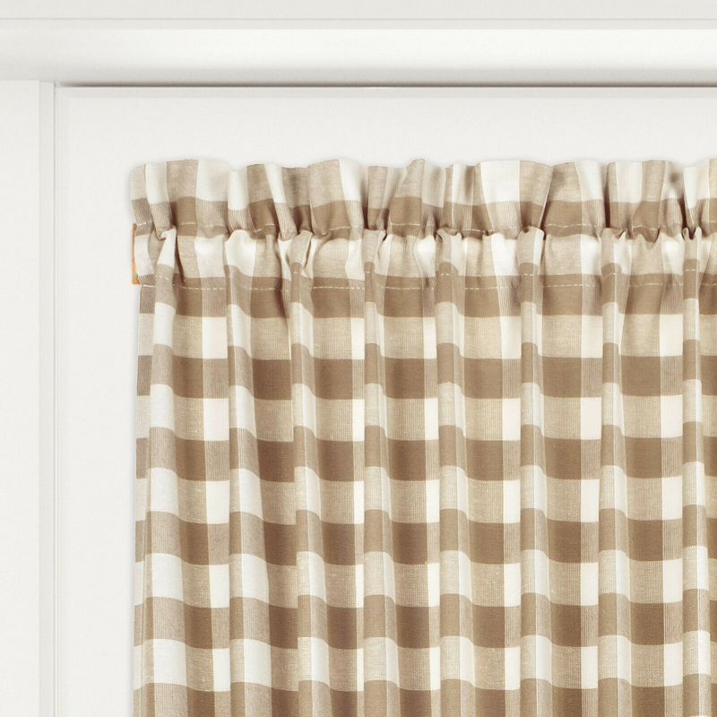 Kate Aurora Plaid Country Farmhouse French Door Curtain Panel With Matching Tieback, 4 of 6