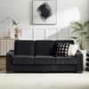 KTMBDW Memory Foam 3-Seater Couch, Deep Seat Modern Sofa with Corduroy Fabric, Couch for Living Room, Bedroom, Apartment, No Installation, Black - 2 of 4