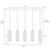 LNC Latreia 5-Lights 39.3" Luxury and Glam Linear Integrated LED Glass Kitchen Island Pendant  Lights, Gold with Glass - 3 of 4