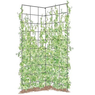 Black Powder-Coated Steel Folding Trellis, 48" x 36"