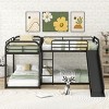 Streamdale Full and Twin Size L-Shaped Bunk Bed with Slide and Short Ladder, Black - 2 of 4