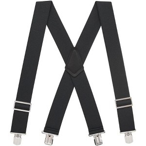 Suspender Store Men’s 2" Logger Pin Clip X-Back Suspenders – Black - 1 of 4