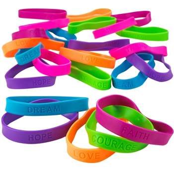 Kicko 24 Rubber Bracelets with 8'' Diameter, Wristband, Multicolored