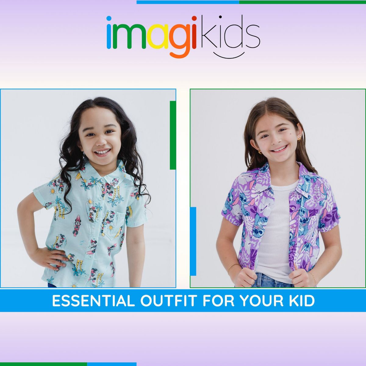Disney Lilo & Stitch Minnie Mouse Girls Hawaiian Button Down Dress Shirt Toddler - thumbnail 3