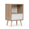 Gulches Modern Mid Century Side Table with Drawer and Shelf Natural and White, 15.83"L x 11.81"W x 23.62"H, Easy Assembly - 3 of 4