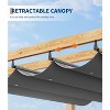 Retractable Aluminum Pergola with Sunshade & Mesh Panels，Durable All-Weather Design, Outdoor Pavilion for Patio, Garden, Deck - 4 of 4