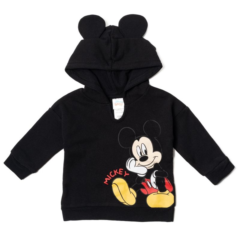 Disney Classics Mickey Mouse Winnie the Pooh Baby Hoodie Bodysuit and Pants 3 Piece Outfit Set Newborn to Infant, 4 of 10