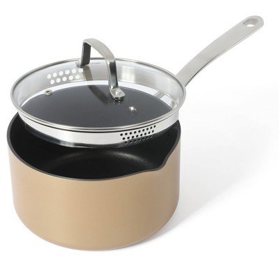 12-Piece Copper Aluminum Nonstick Cookware Set with Glass Lids
